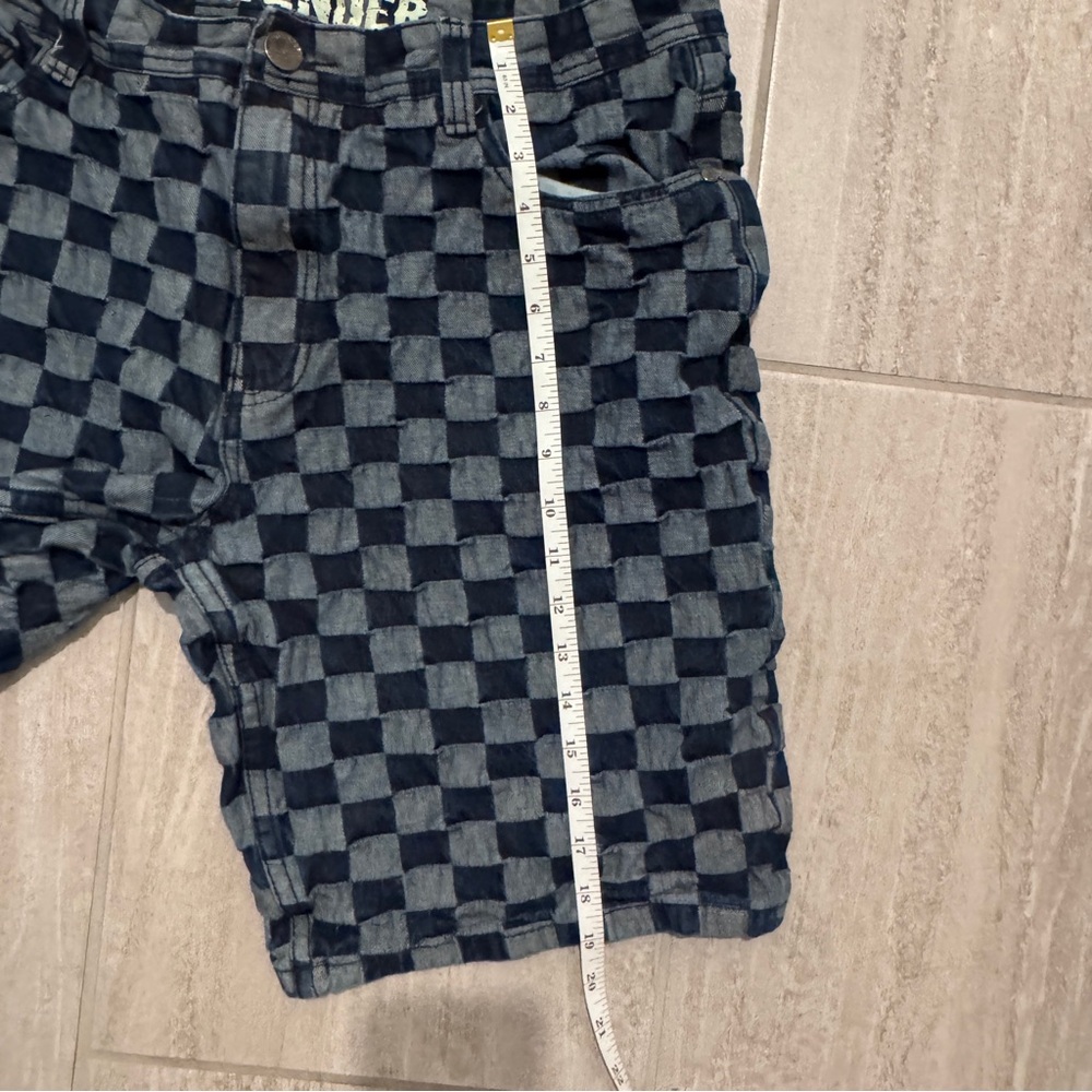Contender Checkerboard Denim Shorts Men’s Size 40 Blue Skate Streetwear - Picture 10 of 11